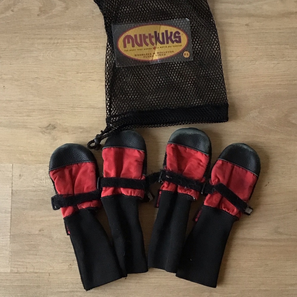 Well Loved Red and Black Muttluks FL Dog Boots